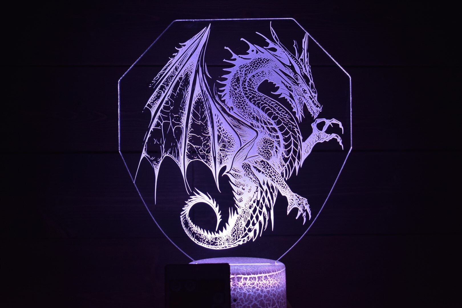 Dragon Crest LED sign perfect as a gift for your RPG clan, friends or family to place in your game room garages, desks.